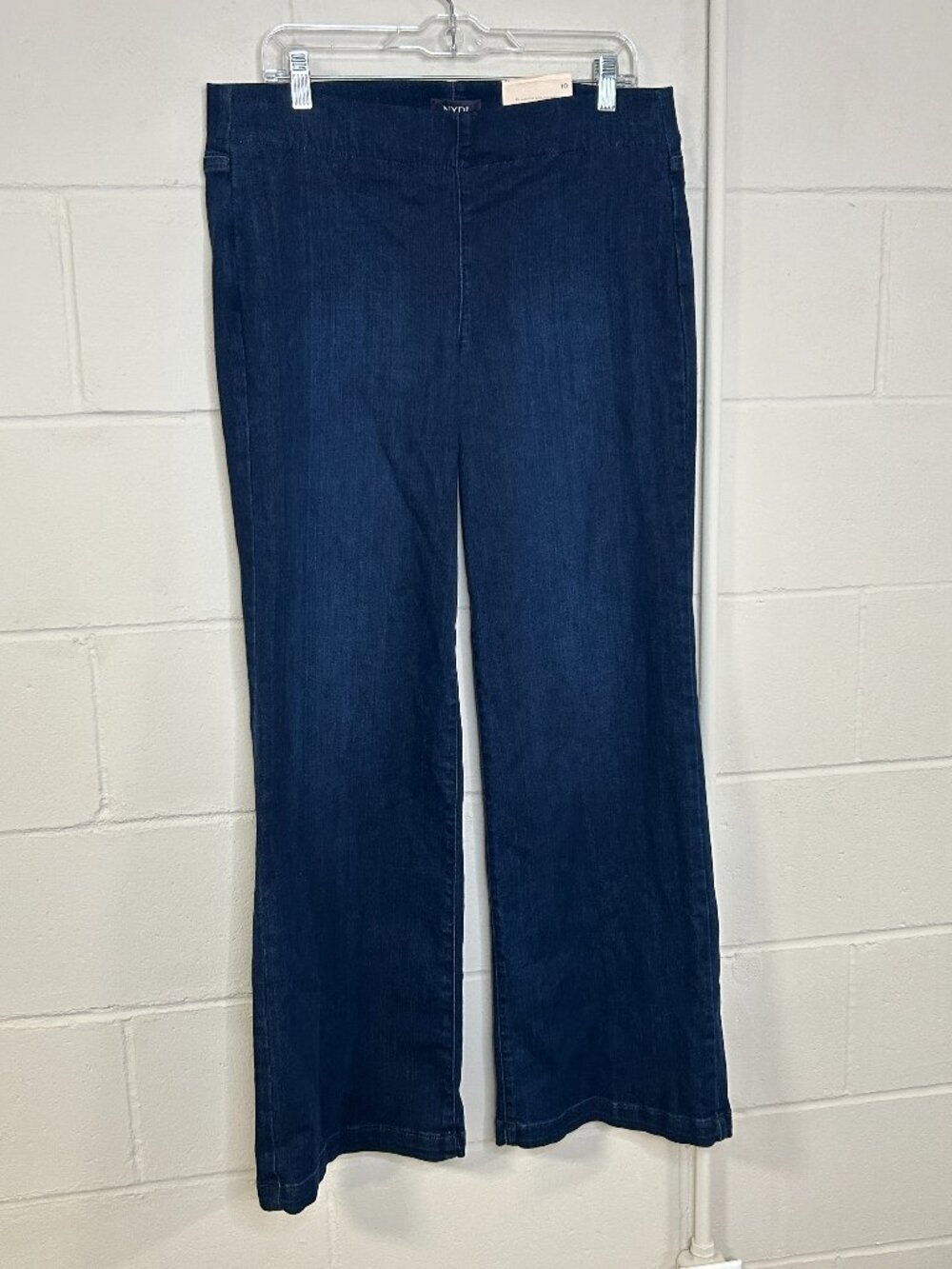 NYDJ Jeans Womens 10 Wide Leg Dark Wash Lift Tuck Tech Water Conscious Denim